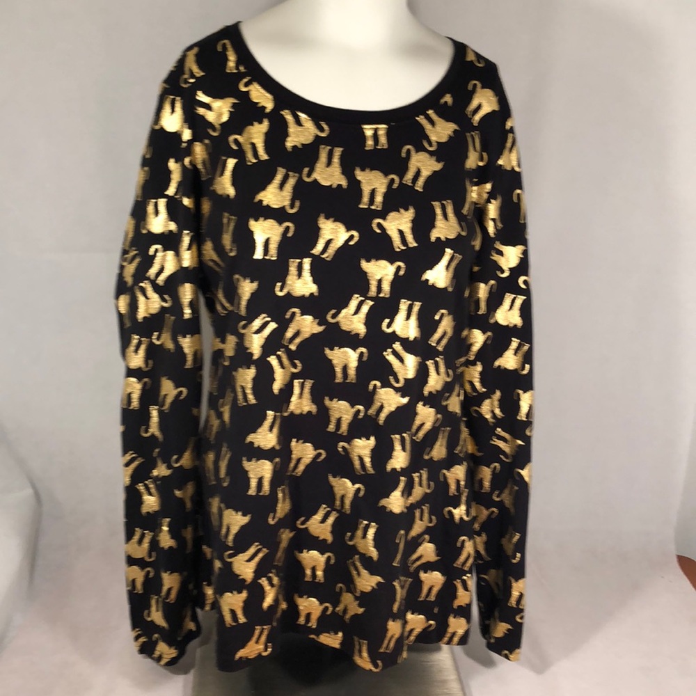Women’s gold cat long sleeve shirt size XL